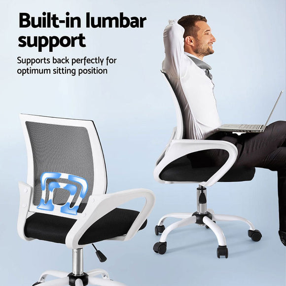 Artiss 2x Office Chair Mesh Computer Gaming Desk Chairs Work Study Mid Back - RnR Galore
