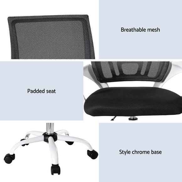 Artiss 2x Office Chair Mesh Computer Gaming Desk Chairs Work Study Mid Back - RnR Galore