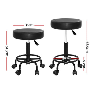 Artiss 2x Salon Stool Round Swivel Chair - RnR Galore