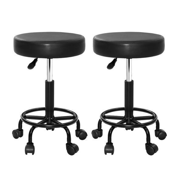 Artiss 2x Salon Stool Round Swivel Chair - RnR Galore