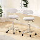Artiss 2x Salon Stool Swivel Chair Backrest White - RnR Galore