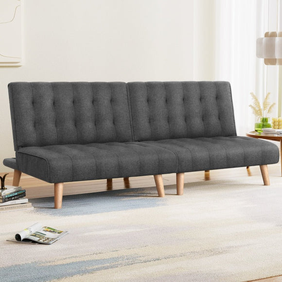 Artiss 2x Sofa Bed Couch Single Seater Fabric Grey - RnR Galore
