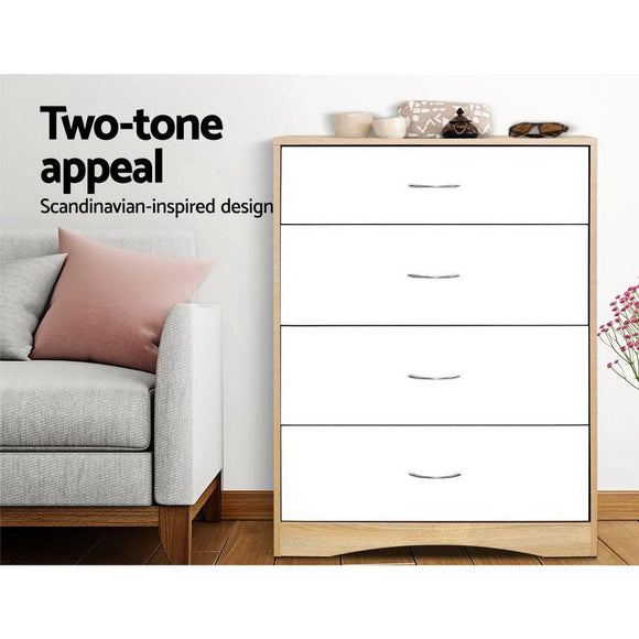 Artiss 4 Chest of Drawers - BURL - RnR Galore