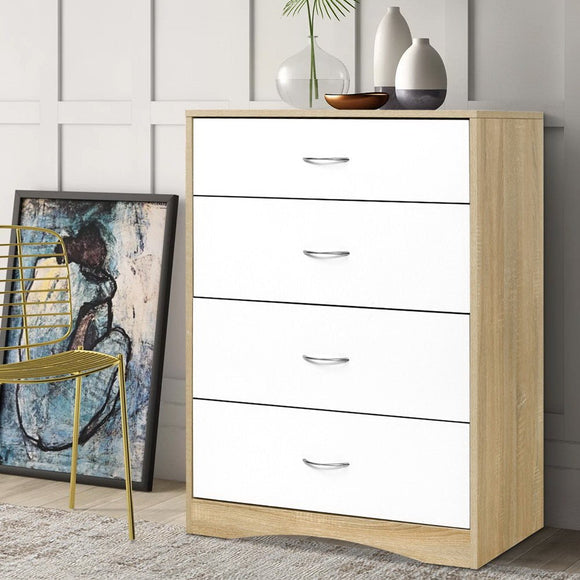 Artiss 4 Chest of Drawers - BURL - RnR Galore