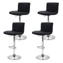Artiss 4x Bar Stools Gas Lift Leather Black - RnR Galore
