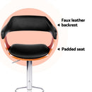 Artiss 4x Bar Stools Gas Lift Leather w/Armrest Black - RnR Galore