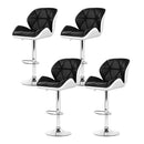 Artiss 4x Bar Stools Gas Lift Padded Leather Black & White - RnR Galore