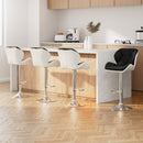Artiss 4x Bar Stools Gas Lift Padded Leather Black & White - RnR Galore