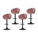 Artiss 4x Bar Stools Gas Lift Velvet Pink - RnR Galore