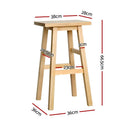 Artiss 4x Bar Stools Kitchen Chairs Wooden Nature - RnR Galore