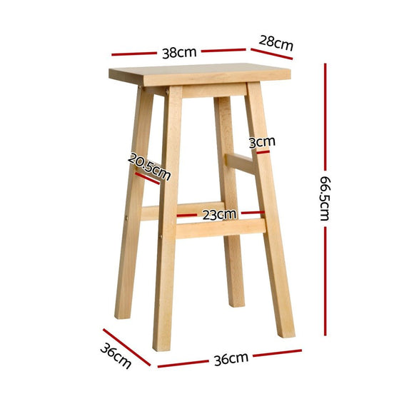 Artiss 4x Bar Stools Kitchen Chairs Wooden Nature - RnR Galore