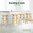 Artiss 4x Bar Stools Kitchen Chairs Wooden Nature - RnR Galore