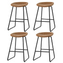 Artiss 4x Bar Stools Kitchen Dining Chairs Counter Stool PU Leather Metal Brown - RnR Galore