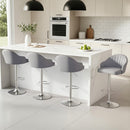 Artiss 4x Bar Stools Kitchen Swivel Gas Lift Counter Chair Shell Leather Grey - RnR Galore
