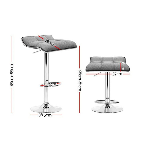 Artiss 4x Bar Stools Linen Padded Gas Lift - RnR Galore