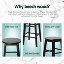 Artiss 4x Bar Stools Round Chairs Wooden Black - RnR Galore