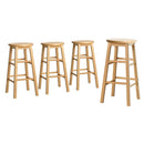 Artiss 4x Bar Stools Round Chairs Wooden Nature - RnR Galore
