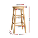 Artiss 4x Bar Stools Round Chairs Wooden Nature - RnR Galore