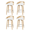 Artiss 4x Bar Stools Swivel Dining Chairs Low Back Counter Seat PU Cushion - RnR Galore