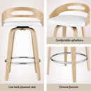 Artiss 4x Bar Stools Swivel Dining Chairs Low Back Counter Seat PU Cushion - RnR Galore