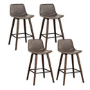 Artiss 4x Bar Stools Vintage Leather Wooden - RnR Galore