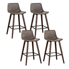Artiss 4x Bar Stools Vintage Leather Wooden - RnR Galore