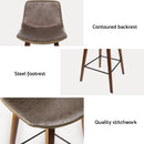 Artiss 4x Bar Stools Vintage Leather Wooden - RnR Galore