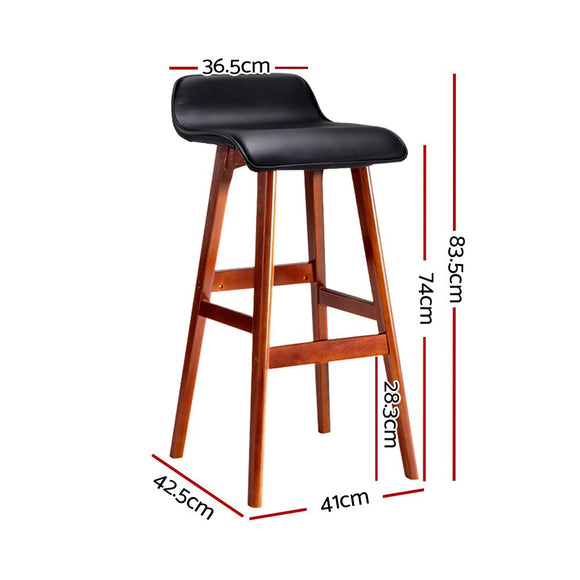 Artiss 4x Bar Stools Wooden Stool Black - RnR Galore