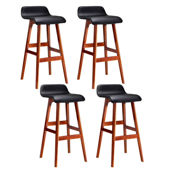 Artiss 4x Bar Stools Wooden Stool Black - RnR Galore