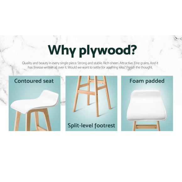 Artiss 4x Bar Stools Wooden Stool White - RnR Galore
