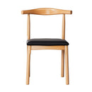 Artiss 4x Dining Chairs Rubber Wood Leather Seat Black - RnR Galore