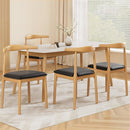 Artiss 4x Dining Chairs Rubber Wood Leather Seat Black - RnR Galore