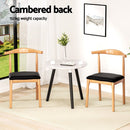 Artiss 4x Dining Chairs Rubber Wood Leather Seat Black - RnR Galore