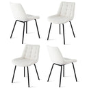 Artiss 4x Dining Chairs Velvet Tufted Kitchen Lounge Cafe Accent Chair Beige - RnR Galore