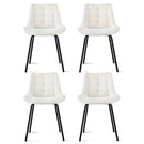 Artiss 4x Dining Chairs Velvet Tufted Kitchen Lounge Cafe Accent Chair Beige - RnR Galore