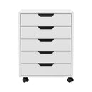 Artiss 5 - Drawer Filing Cabinet Mobile Rolling Storage Cabinet Chest of Drawers Stand White - RnR Galore