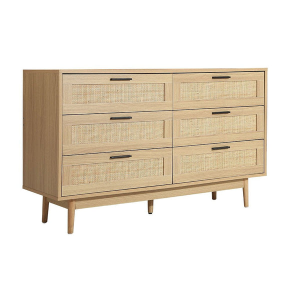 Artiss 6 Chest of Drawers - BRIONY Oak - RnR Galore