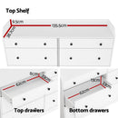 Artiss 6 Chest of Drawers - PETE White - RnR Galore