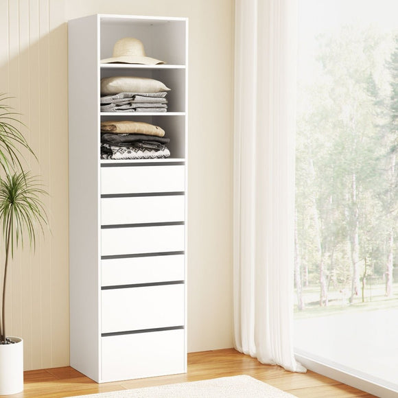 Artiss 6 Chest of Drawers Tallboy Cabinet White - RnR Galore