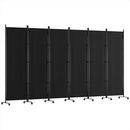 Artiss 6 Panel Room Divider Screen 323cm Wheel Fabric Black - RnR Galore