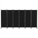 Artiss 6 Panel Room Divider Screen 323cm Wheel Fabric Black - RnR Galore
