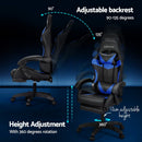Artiss 6 Point Massage Gaming Office Chair 7 LED Footrest Blue - RnR Galore