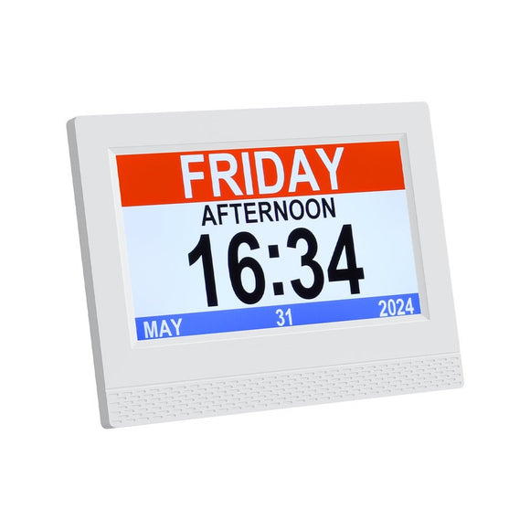 Artiss 7" Digital Day Clock Calendar Alarm White - RnR Galore