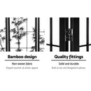Artiss 8 Panel Room Divider Screen 348x179cm Bamboo Black White - RnR Galore