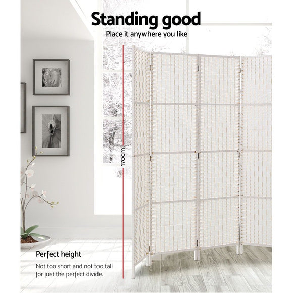 Artiss 8 Panel Room Divider Screen Privacy Timber Foldable Dividers Stand White - RnR Galore