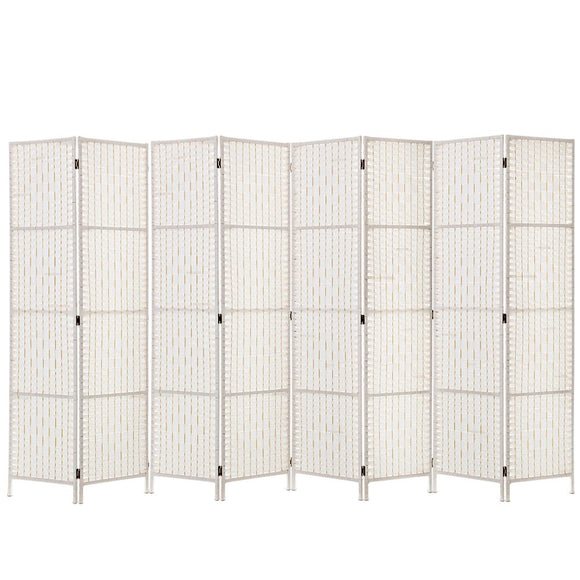 Artiss 8 Panel Room Divider Screen Privacy Timber Foldable Dividers Stand White - RnR Galore