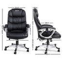 Artiss 8 Point Massage Office Chair Heated Seat PU Black - RnR Galore