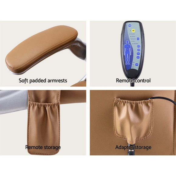 Artiss 8 Point Massage Office Chair PU Leather Espresso - RnR Galore