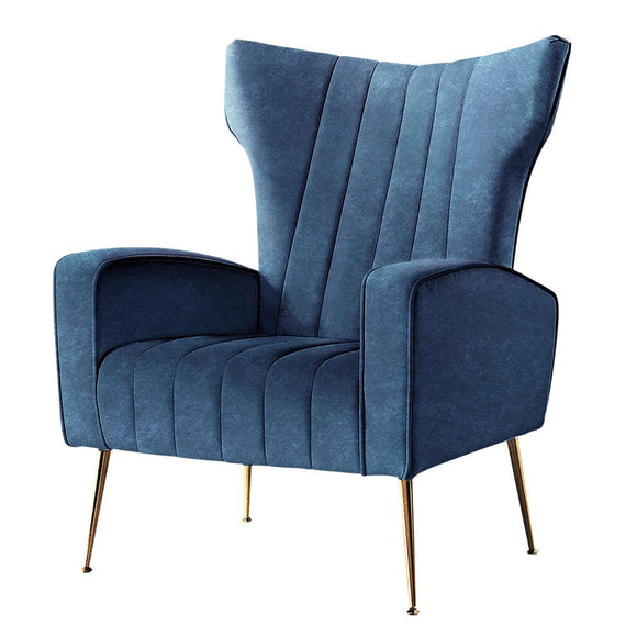 Artiss Armchair Navy Velvet Kate - RnR Galore
