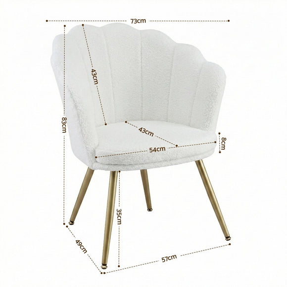 Artiss Armchair Teddy Fleece White Callista - RnR Galore